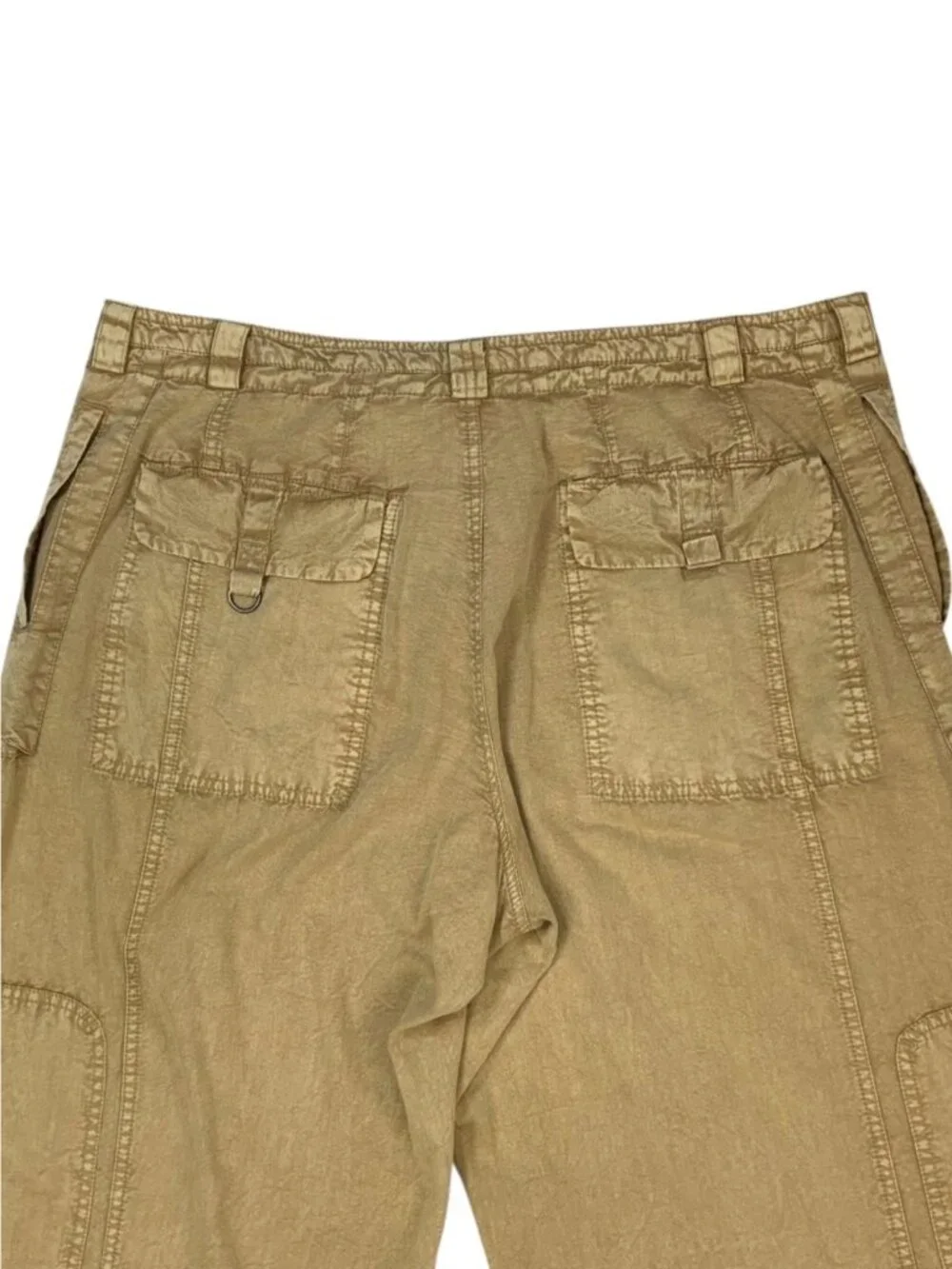 Free People One Step Ahead Parachute Pant XS Neutral Wide Leg Cargo OVERSIZED